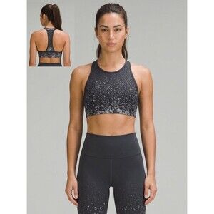 KORAL Activewear Submerge Racerback Sports Bra Chroma Black White XS Stretch